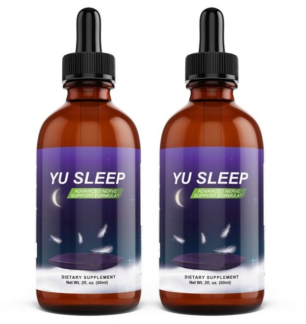 Original Yu Sleep liquid dropper bottles with purple labels